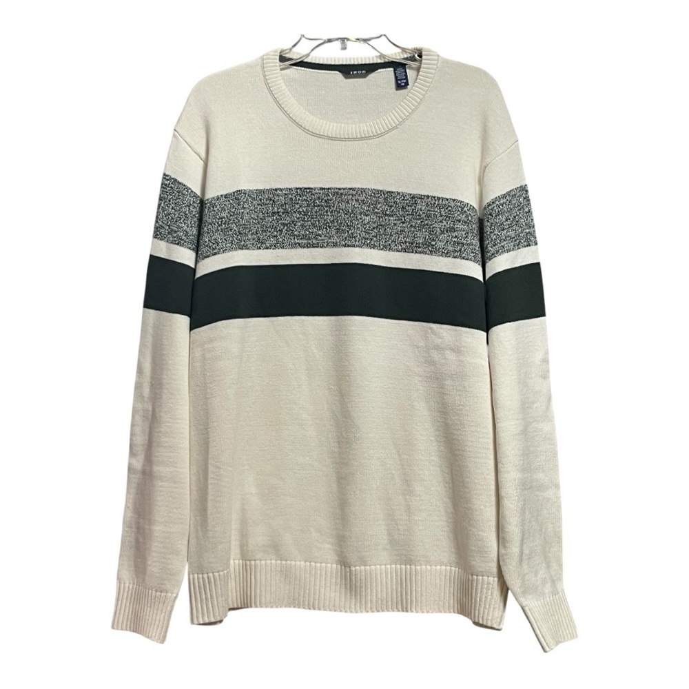 Izod Men's Cream and Black Sweater XL